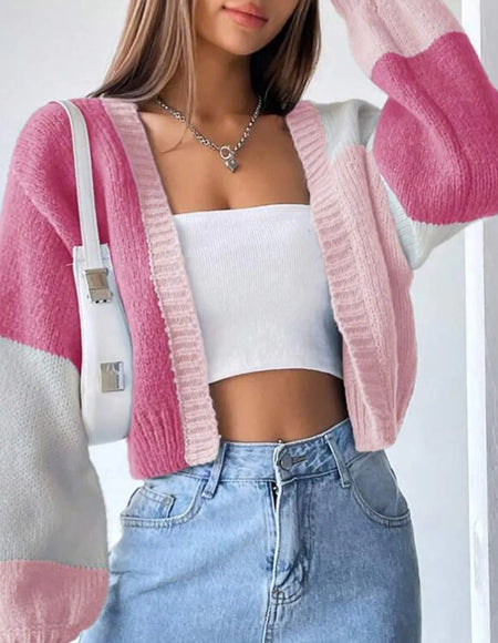 Striped Long Sleeve Cardigan Sweater