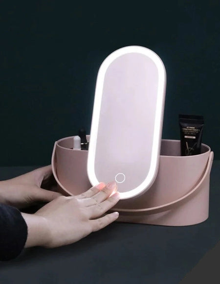 Portable Make-up Box with Make-up Mirror