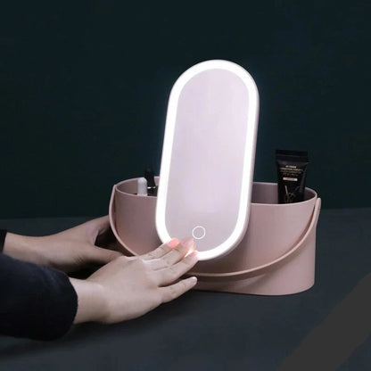 Portable Make-up Box with Make-up Mirror